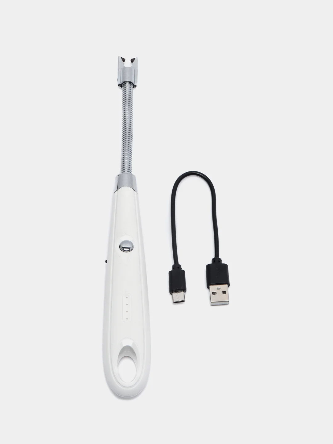 Белый зажигалка электронная, плазменная, с USB и Type-C зарядкой