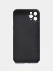 Черный чехол для айфон со стеклянной панелью iPhone 11, 12, 13, 14, Pro, 12 Pro Max, 14 Pro