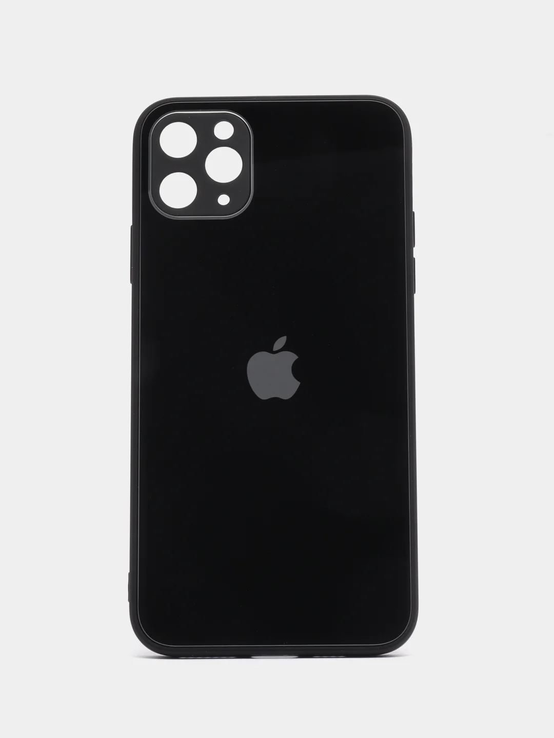 Черный чехол для айфон со стеклянной панелью iPhone 11, 12, 13, 14, Pro, 12 Pro Max, 14 Pro