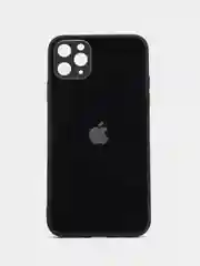 Черный чехол для айфон со стеклянной панелью iPhone 11, 12, 13, 14, Pro, 12 Pro Max, 14 Pro