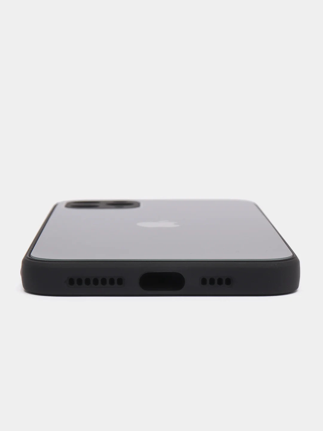 Черный чехол для айфон со стеклянной панелью iPhone 11, 12, 13, 14, Pro, 12 Pro Max, 14 Pro