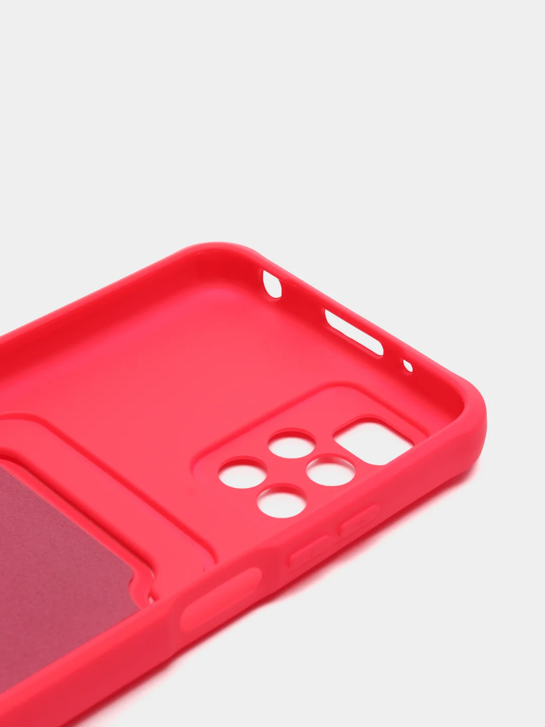 Фуксия силиконовый чехол для Xiaomi Redmi 10 ( Сяоми Редми 10 ) с карманом для карт