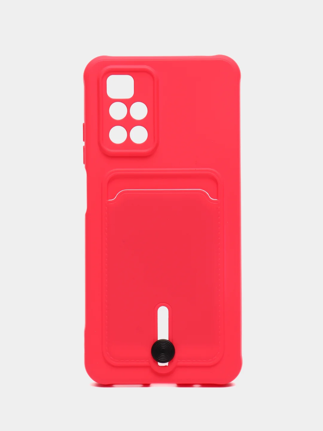Фуксия силиконовый чехол для Xiaomi Redmi 10 ( Сяоми Редми 10 ) с карманом для карт