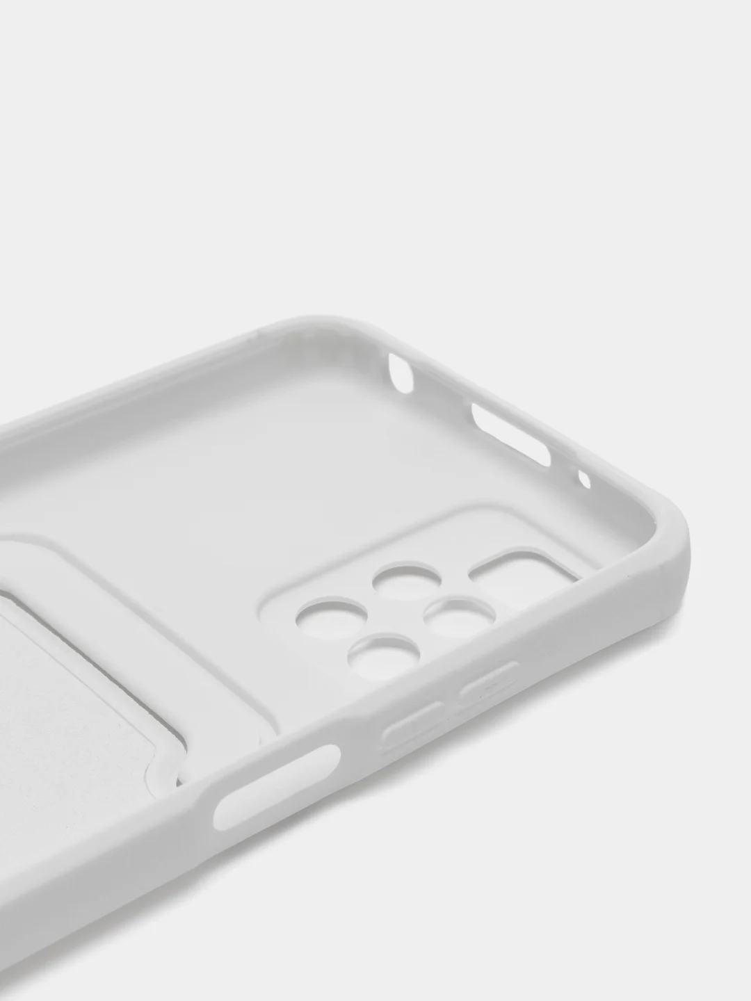 Белый силиконовый чехол для Xiaomi Redmi 10 ( Сяоми Редми 10 ) с карманом для карт