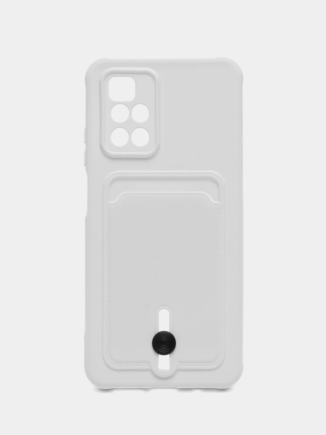Белый силиконовый чехол для Xiaomi Redmi 10 ( Сяоми Редми 10 ) с карманом для карт