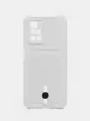 Белый силиконовый чехол для Xiaomi Redmi 10 ( Сяоми Редми 10 ) с карманом для карт