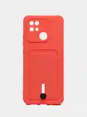 Коралловый чехол для Xiaomi Redmi 10C / Poco C40 / Редми 10С / Поко С40, с карманом для карт
