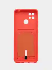 Коралловый чехол для Xiaomi Redmi 10C / Poco C40 / Редми 10С / Поко С40, с карманом для карт