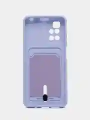 Лавандовый силиконовый чехол для Xiaomi Redmi 10 ( Сяоми Редми 10 ) с карманом для карт