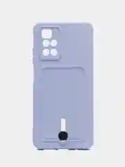 Лавандовый силиконовый чехол для Xiaomi Redmi 10 ( Сяоми Редми 10 ) с карманом для карт