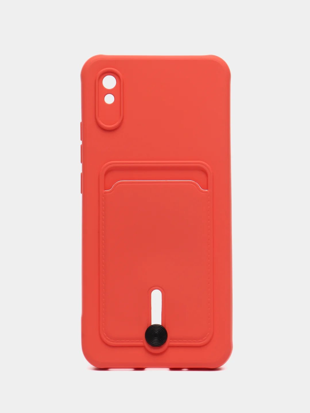 Коралловый силиконовый чехол для Xiaomi Redmi 9A (Редми 9А) с карманом для карты, защита камеры
