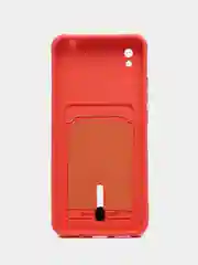 Коралловый силиконовый чехол для Xiaomi Redmi 9A (Редми 9А) с карманом для карты, защита камеры