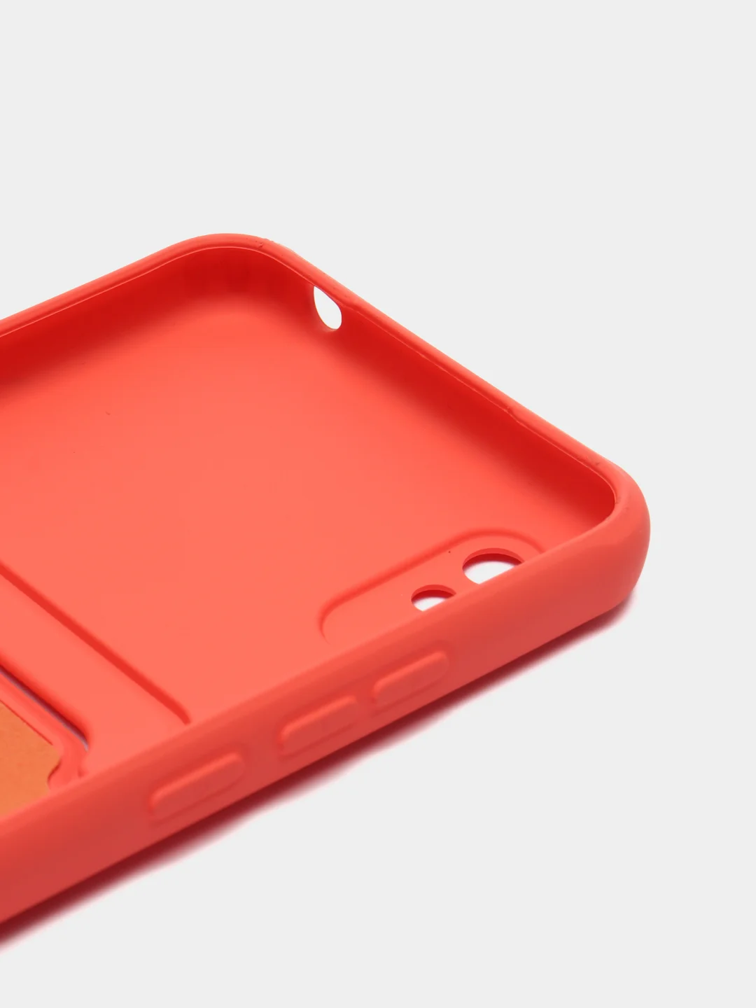 Коралловый силиконовый чехол для Xiaomi Redmi 9A (Редми 9А) с карманом для карты, защита камеры