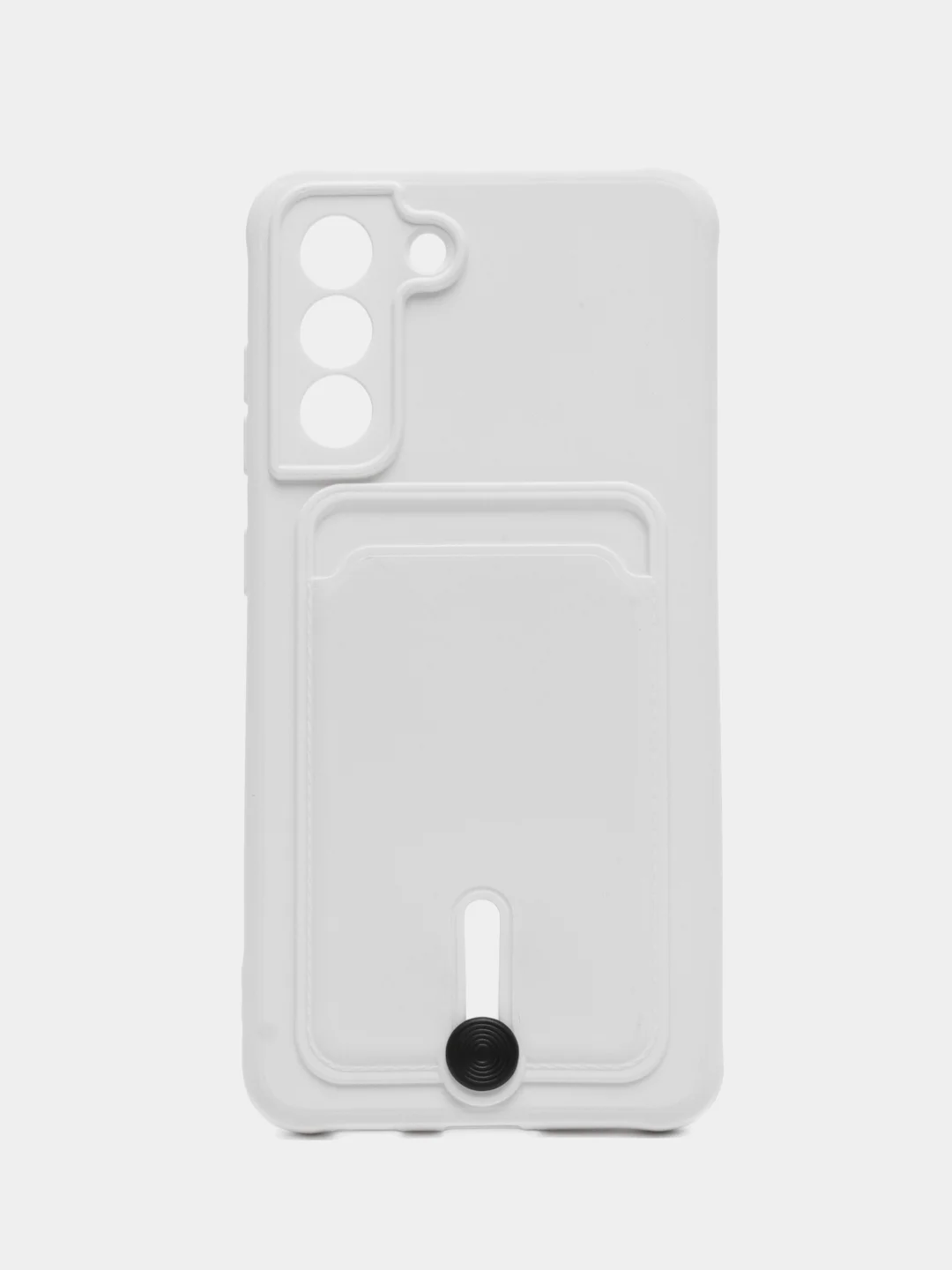 Белый чехол для Samsung Galaxy S21 FE, S21FE (Самсунг С21 ФЕ, С21ФЕ) силиконовый, с карманом