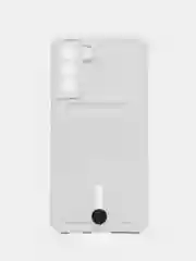 Белый чехол для Samsung Galaxy S21 FE, S21FE (Самсунг С21 ФЕ, С21ФЕ) силиконовый, с карманом