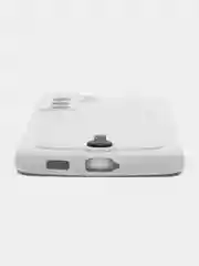 Белый чехол для Samsung Galaxy S21 FE, S21FE (Самсунг С21 ФЕ, С21ФЕ) силиконовый, с карманом