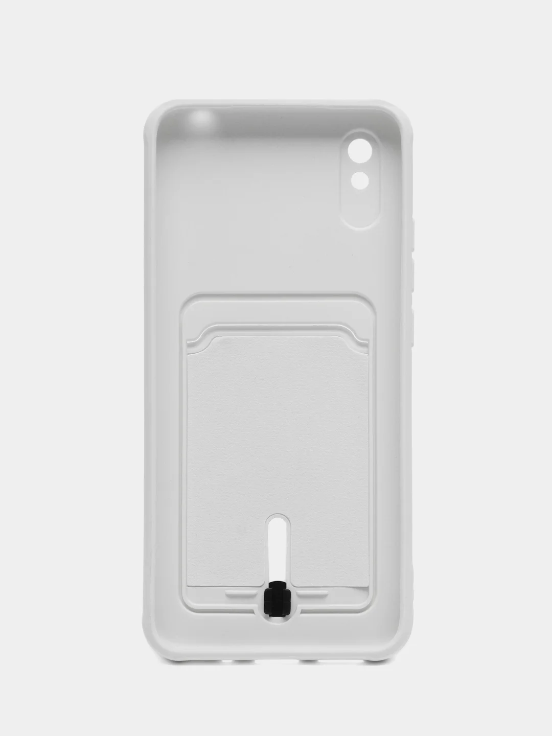 Белый силиконовый чехол для Xiaomi Redmi 9A (Редми 9А) с карманом для карты, защита камеры