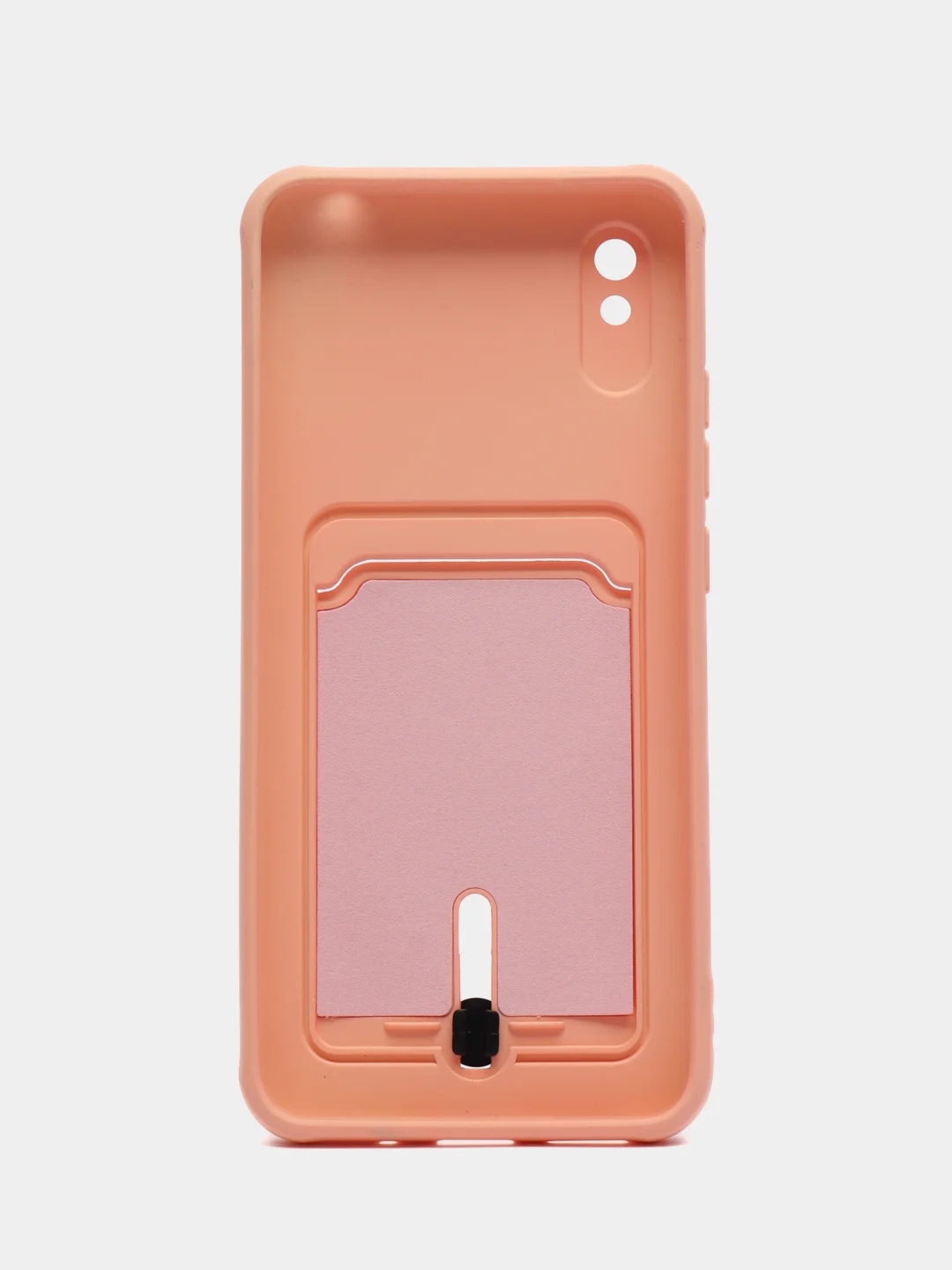 Пудровый силиконовый чехол для Xiaomi Redmi 9A (Редми 9А) с карманом для карты, защита камеры
