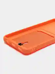 Оранжевый чехол силиконовый на Samsung Galaxy A13 4G (Самсунг Галакси А13 4Г) , с карманом для карт