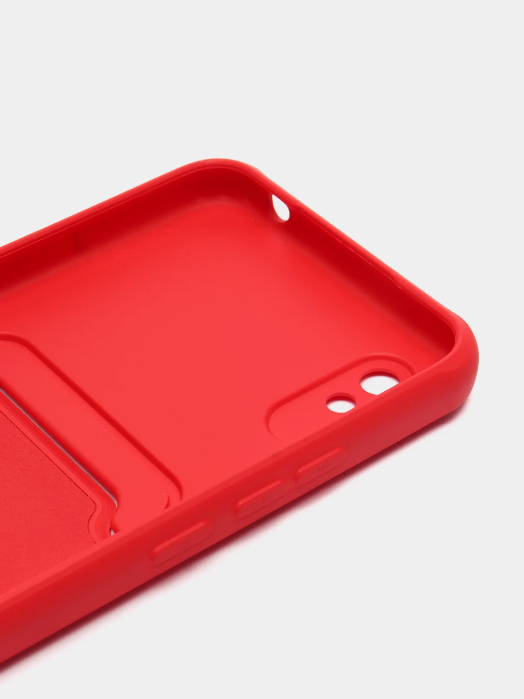 Вишнёвый силиконовый чехол для Xiaomi Redmi 9A (Редми 9А) с карманом для карты, защита камеры