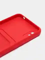 Вишнёвый силиконовый чехол для Xiaomi Redmi 9A (Редми 9А) с карманом для карты, защита камеры