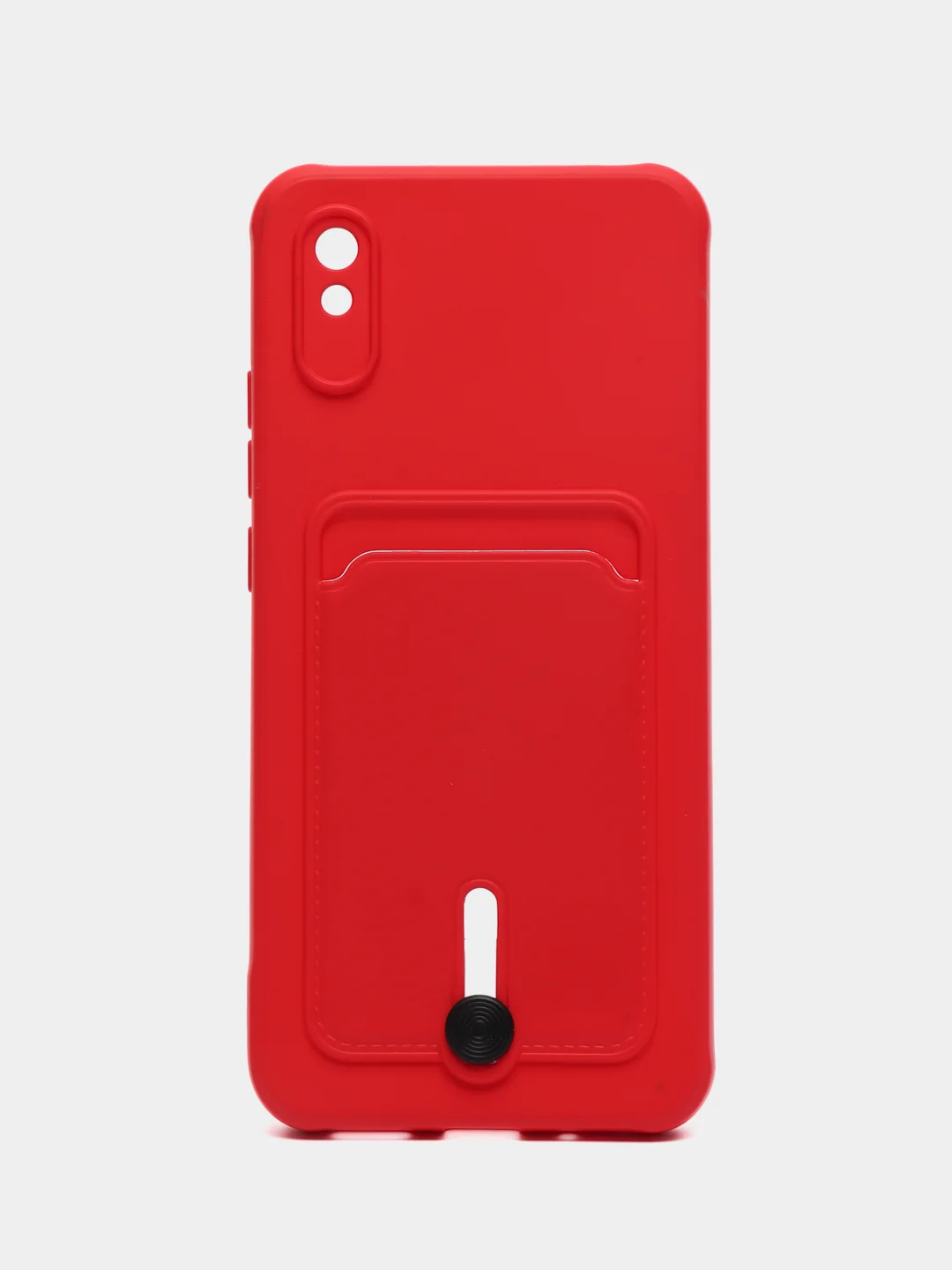 Вишнёвый силиконовый чехол для Xiaomi Redmi 9A (Редми 9А) с карманом для карты, защита камеры