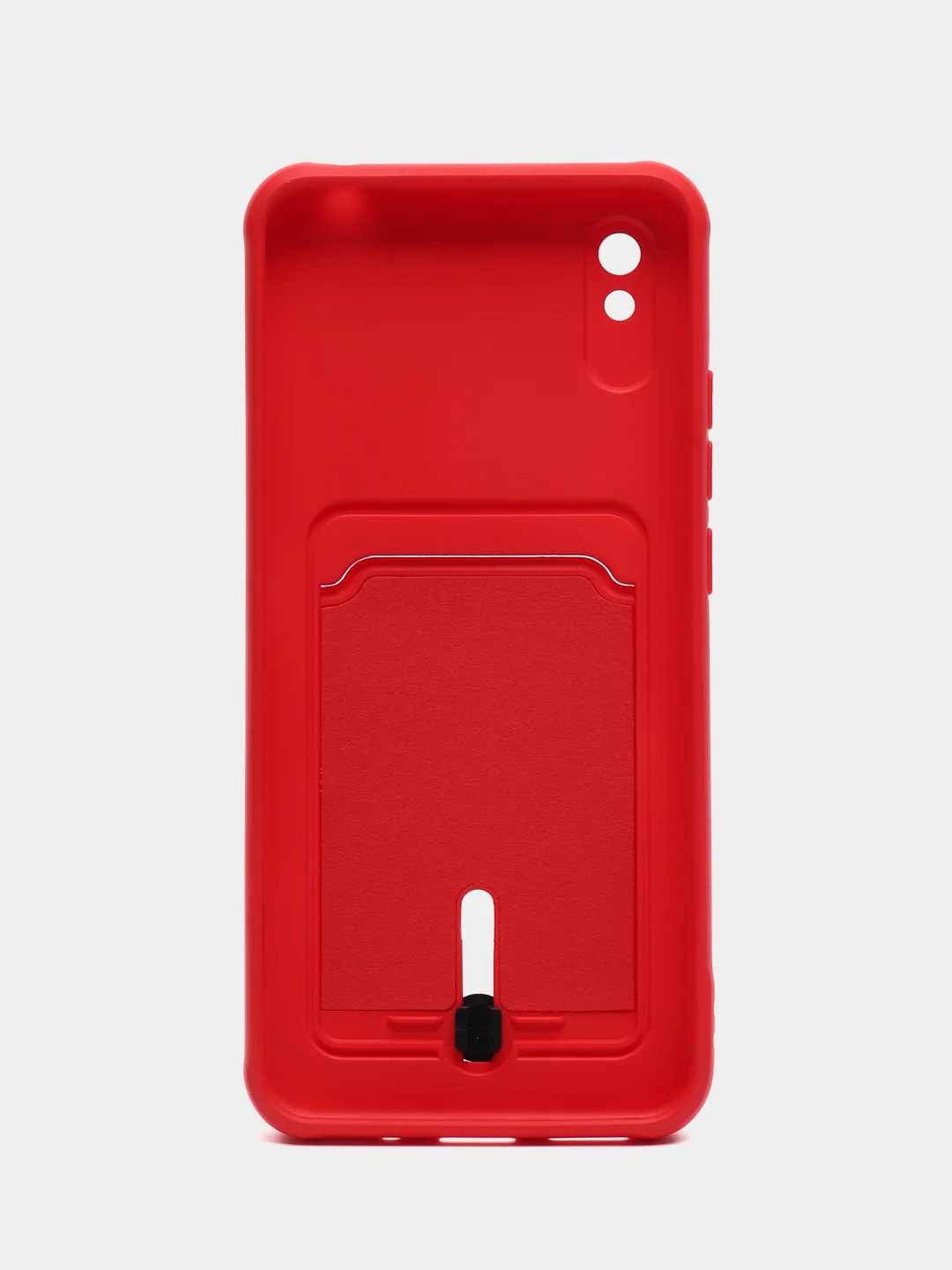 Вишнёвый силиконовый чехол для Xiaomi Redmi 9A (Редми 9А) с карманом для карты, защита камеры