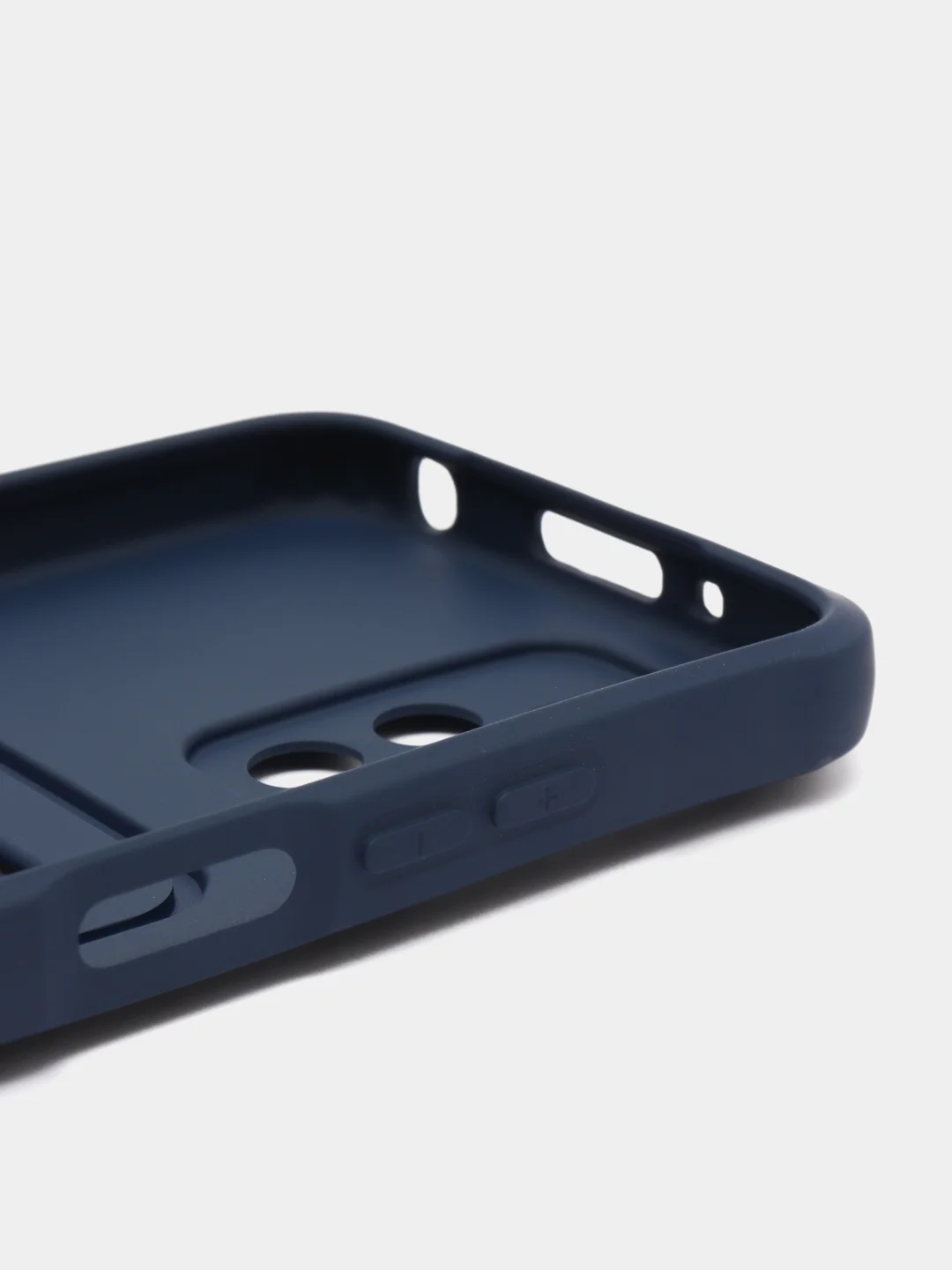 Темно-синий силиконовый чехол для Xiaomi Redmi 10 ( Сяоми Редми 10 ) с карманом для карт
