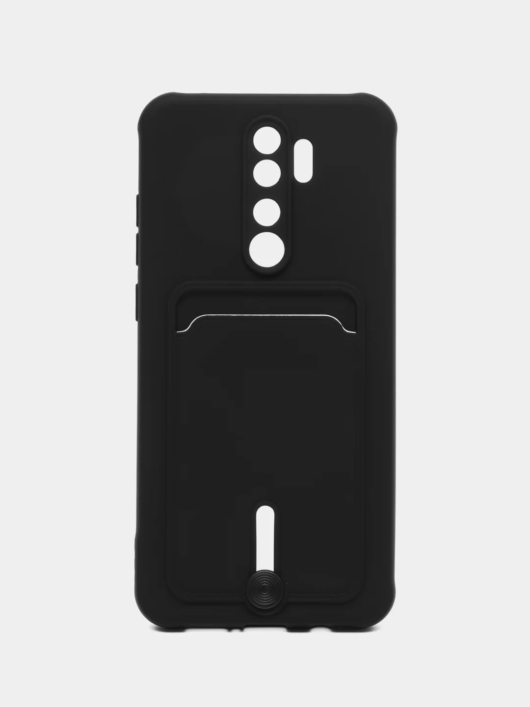 Черный чехол для Xiaomi Redmi Note 8 Pro (Редми Нот 8 Про) силиконовый , с карманом