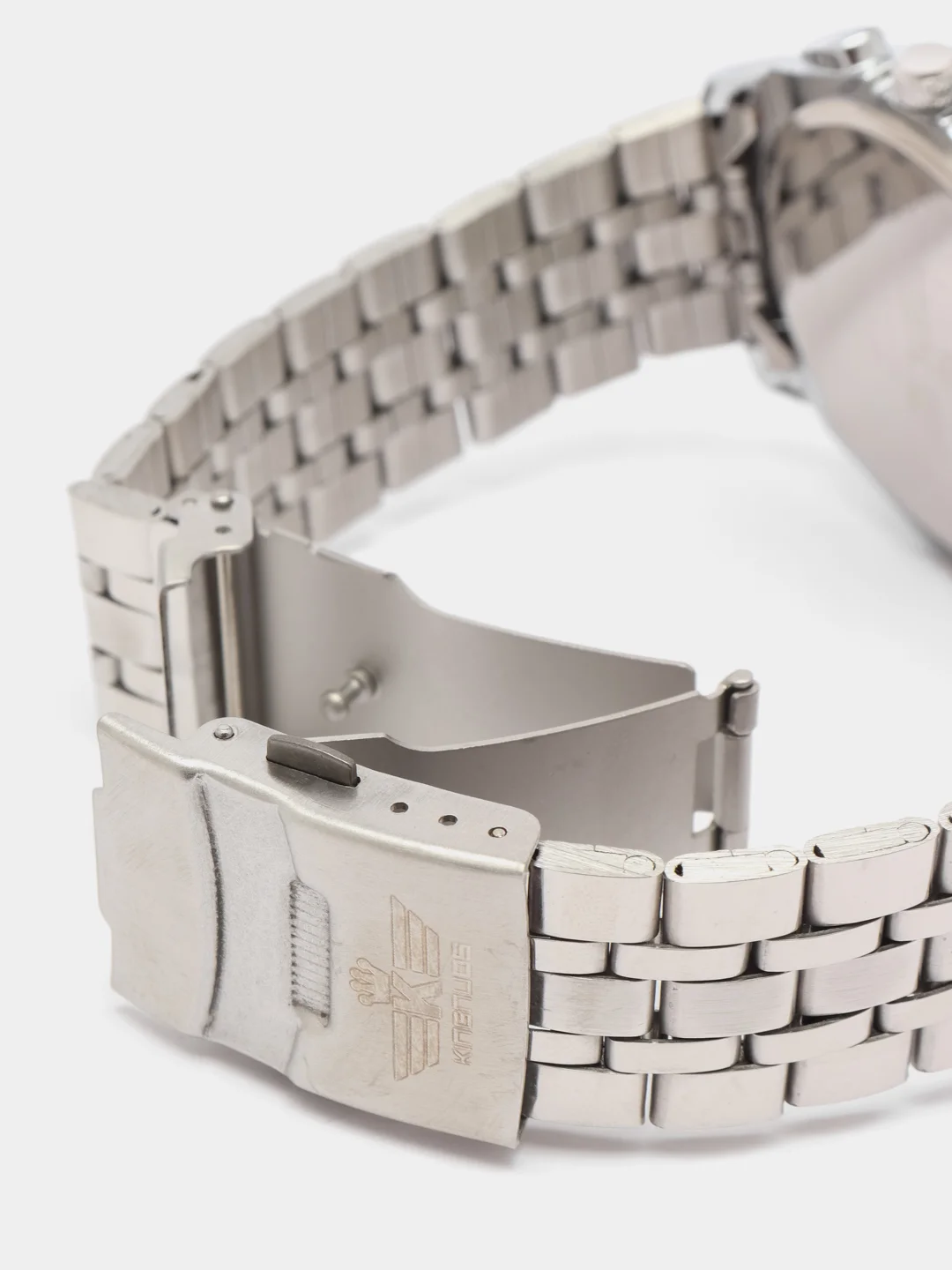 Серебряный мужские наручные часы KINGNUOS K-1850 с календарем, в подарочной упаковке
