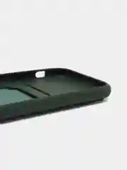 Тёмно-зелёный силиконовый чехол для iPhone XR (Айфон ХР) с карманом для карт, чехол на айфон