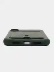 Тёмно-зелёный силиконовый чехол для iPhone XR (Айфон ХР) с карманом для карт, чехол на айфон