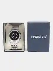 Черный мужские наручные часы KINGNUOS K-1850 с календарем, в подарочной упаковке