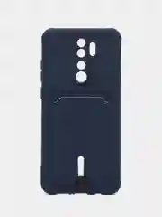 Темно-синий чехол для Xiaomi Redmi Note 8 Pro (Редми Нот 8 Про) силиконовый , с карманом