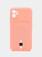 Пастельно-коралловый силиконовый чехол для Apple  iPhone 11 (Айфон 11), чехол на айфон 11 с карманом