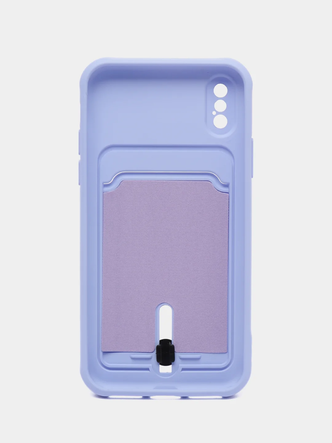 Аметистовый силиконовый чехол для iPhone X, XS (Айфон Х, ХС) с карманом для карт, чехол на айфон