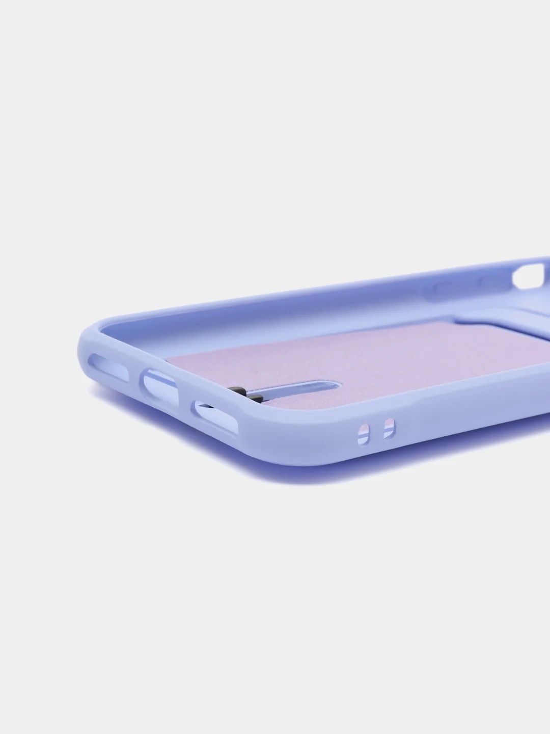 Аметистовый силиконовый чехол для iPhone X, XS (Айфон Х, ХС) с карманом для карт, чехол на айфон