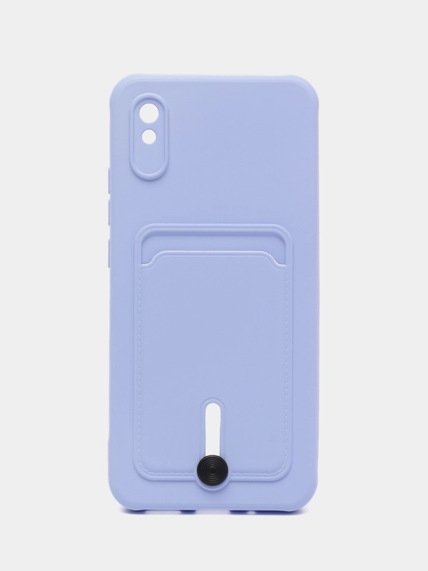 Силиконовый чехол для Xiaomi Redmi 9A (Редми 9А) с карманом для карты, защита камеры