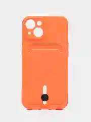 Манго силиконовый чехол для iPhone 14 (Айфон 14) , чехл на айфон с карманом для карт