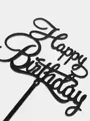 Угольный топпер для торта Happy Birthday