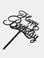 Угольный топпер для торта Happy Birthday