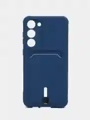 Синий силиконовый чехол для Samsung Galaxy S23 Plus, S23+ (Самсунг Галакси С23 Плюс), с карманом