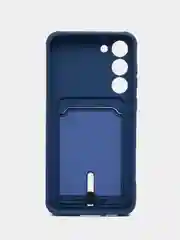 Синий силиконовый чехол для Samsung Galaxy S23 Plus, S23+ (Самсунг Галакси С23 Плюс), с карманом