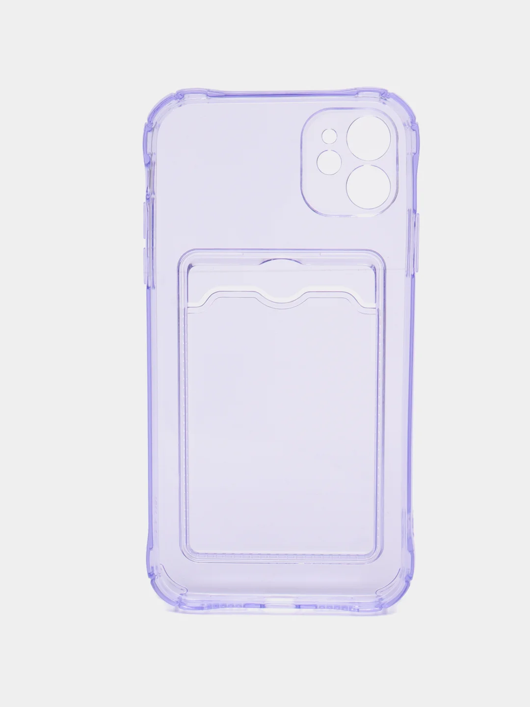 Лавандовый чехол для iPhone 7/8 Plus/XR/11/12/13/Pro/Pro Max, силиконовый, с карманом для карт