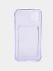 Лавандовый чехол для iPhone 7/8 Plus/XR/11/12/13/Pro/Pro Max, силиконовый, с карманом для карт