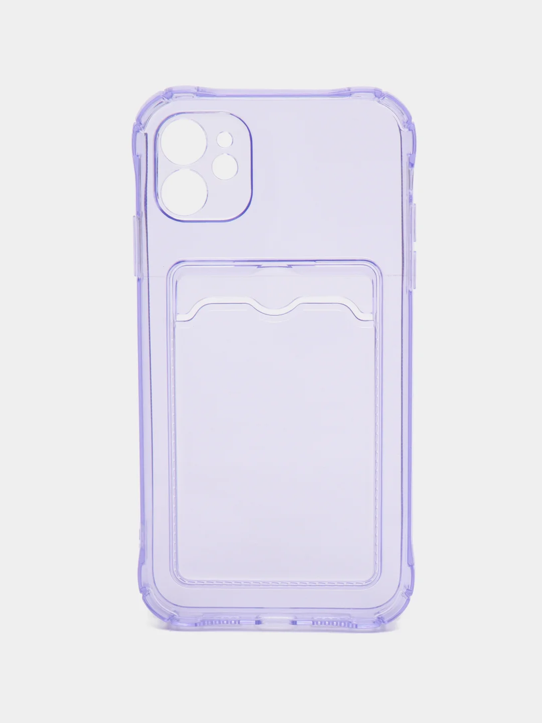 Лавандовый чехол для iPhone 7/8 Plus/XR/11/12/13/Pro/Pro Max, силиконовый, с карманом для карт