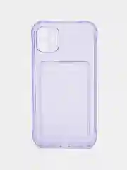 Лавандовый чехол для iPhone 7/8 Plus/XR/11/12/13/Pro/Pro Max, силиконовый, с карманом для карт