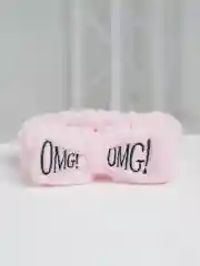 Розовый повязка для волос мягкая плюшевая OMG с бантиком, бархатная повязка на голову, ободок