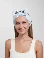 Голубой повязка для волос мягкая плюшевая OMG с бантиком, бархатная повязка на голову, ободок