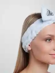 Голубой повязка для волос мягкая плюшевая OMG с бантиком, бархатная повязка на голову, ободок